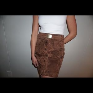 Leather suede VINTAGE skirt
